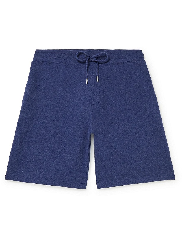 Photo: Peter Millar - Lava Wash Straight-Leg Cotton-Blend Jersey Drawstring Shorts - Blue