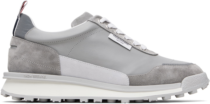 Photo: Thom Browne Gray Tech Nylon Alumni Sneakers