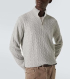 Brunello Cucinelli Cable-knit cashmere half-zip sweater