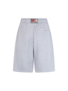 MC2 Saint Barth Man Mélange Grey Cotton Fleece Bermuda Shorts Randle