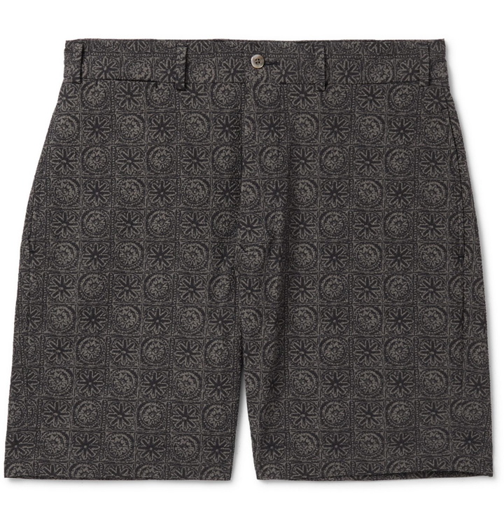 Photo: Beams Plus - Printed Seersucker Shorts - Gray