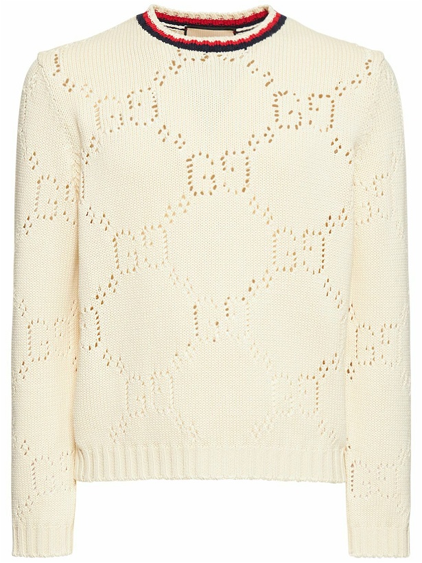 Photo: GUCCI - Perforated Gg Cotton Sweater