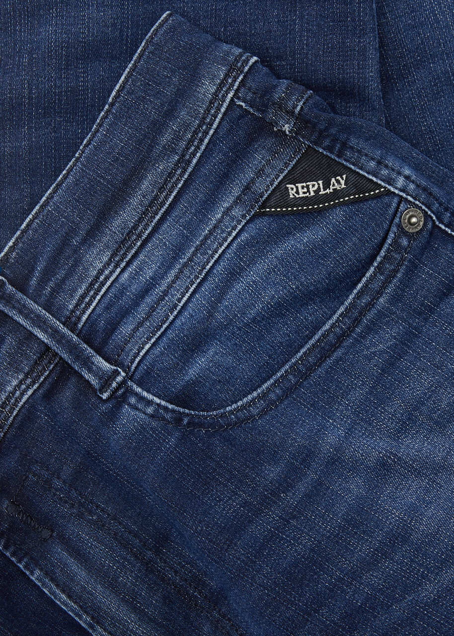 Replay Anbass Hyperflex Slim-leg Jeans Dark Blue