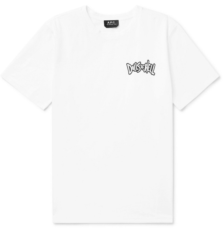 Photo: A.P.C. - Dolls of Hell Printed Cotton-Jersey T-Shirt - Men - White