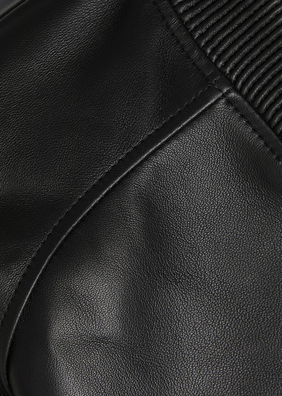 Joseph Quinn Leather Bomber Jacket Black