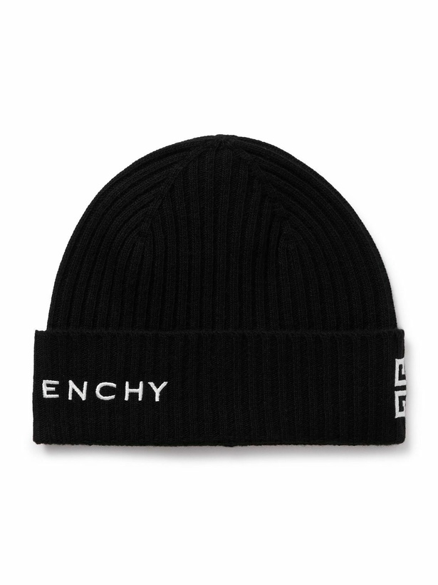 Photo: Givenchy - Logo-Embroidered Ribbed Wool and Cashmere-Blend Beanie