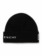 Givenchy - Logo-Embroidered Ribbed Wool and Cashmere-Blend Beanie