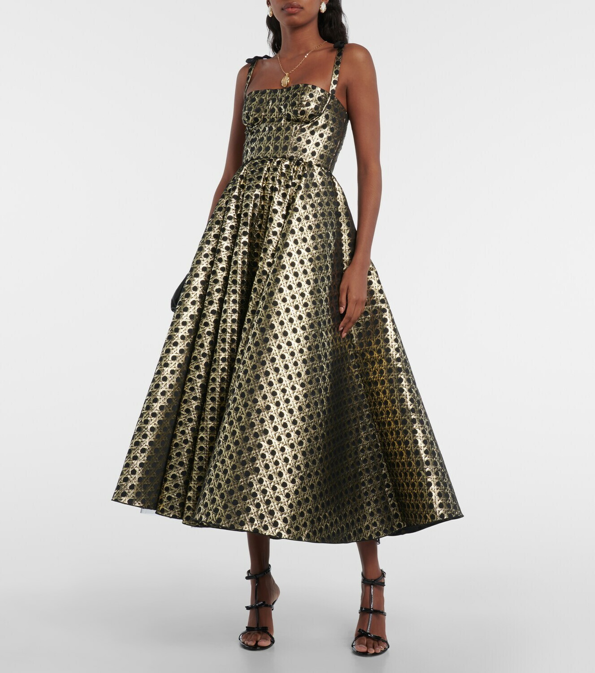 Giambattista Valli Jacquard A-line midi dress