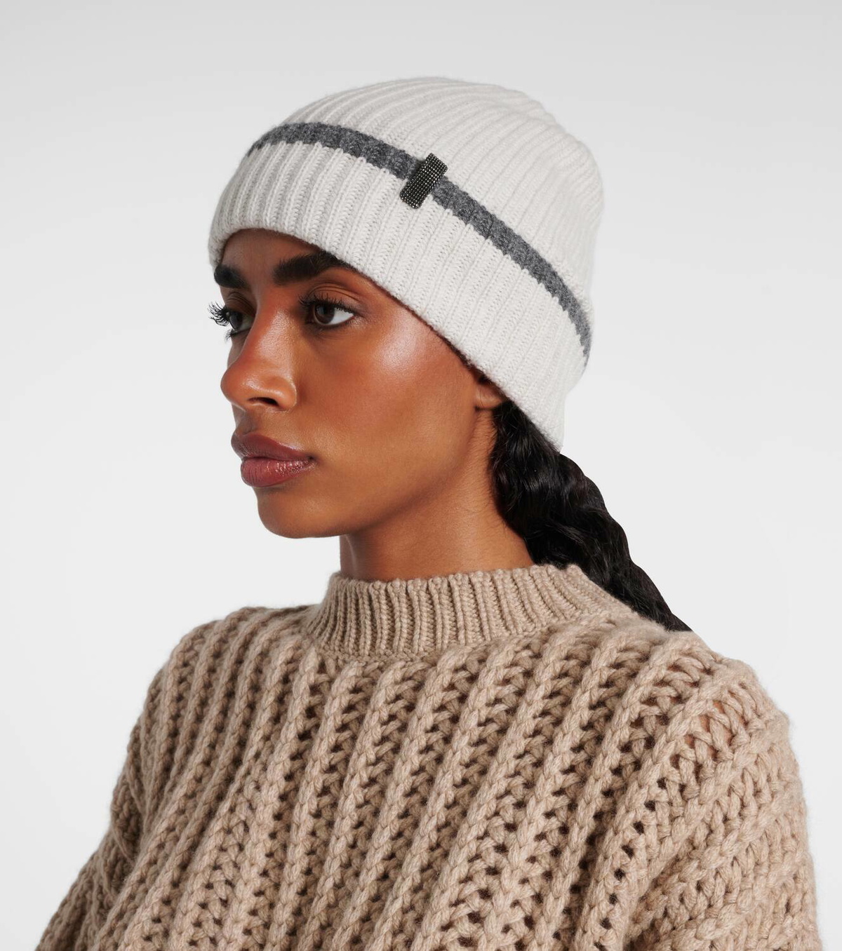 Brunello Cucinelli Monili cashmere beanie