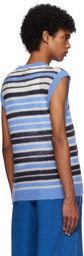 Marni Blue Fuzzy Wuzzy Striped Vest