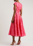 Talbot Runhof Floral-jacquard Midi Dress Pink