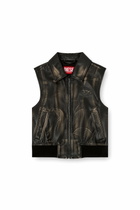Diesel Bomber vest with distressed effect - Jackets Womens in Brown