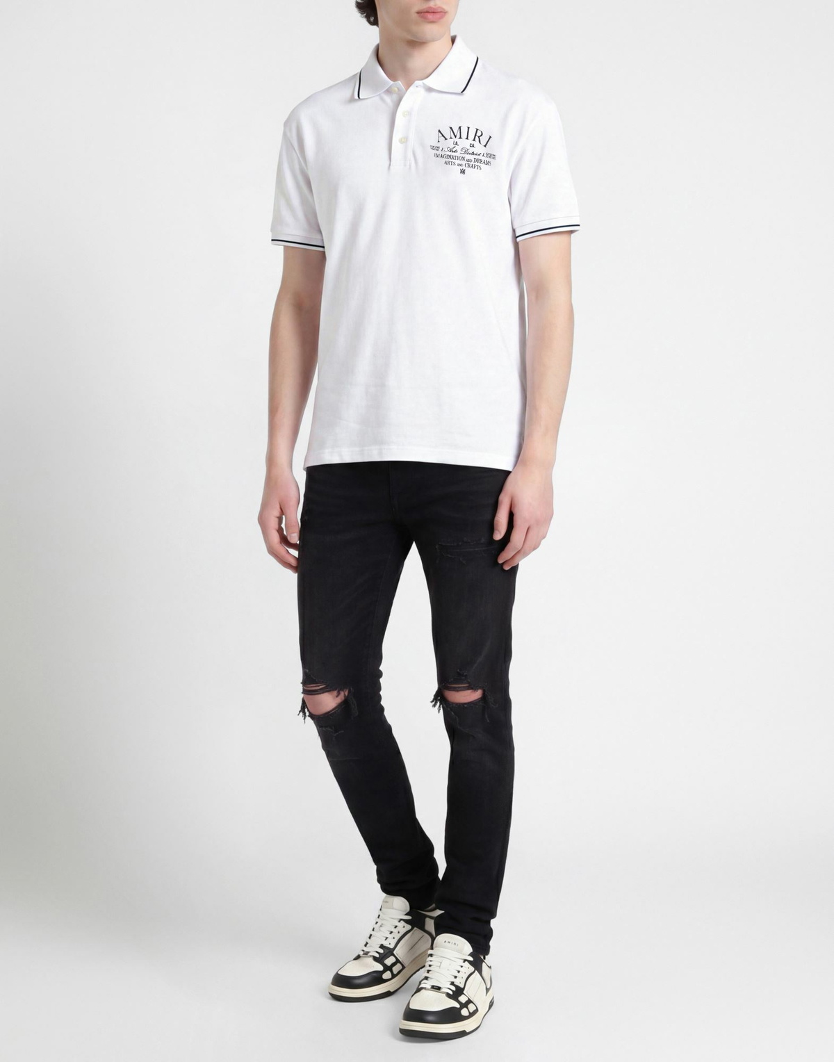 Amiri Mens Polo shirt in White