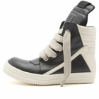 Rick Owens Men's Wide Lace Geobasket Sneakers in Black