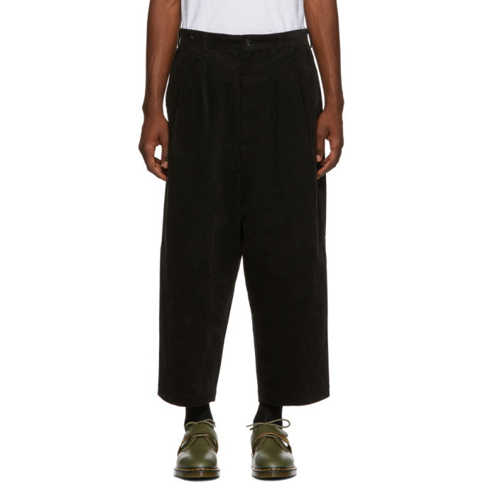 Photo: Comme des Garcons Homme Black Wide Corduroy Trousers