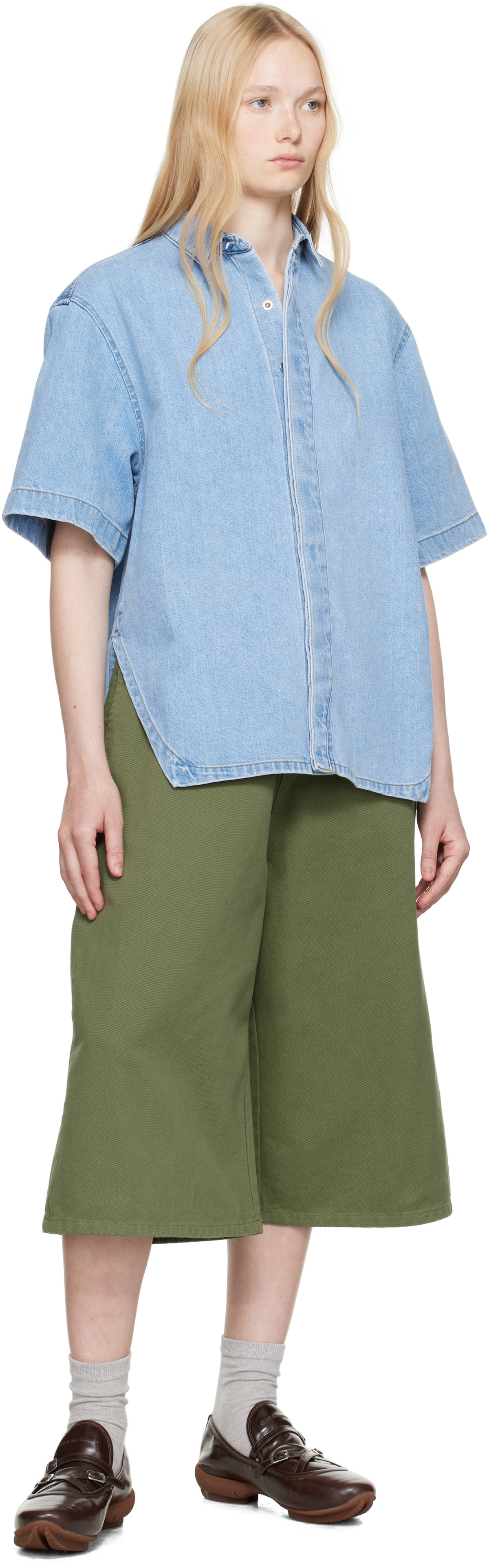 ADER error Blue Half Sleeve Product. 57 Denim Shirt