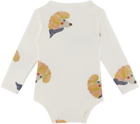 maed for mini Baby White Preppy Poodle Romper