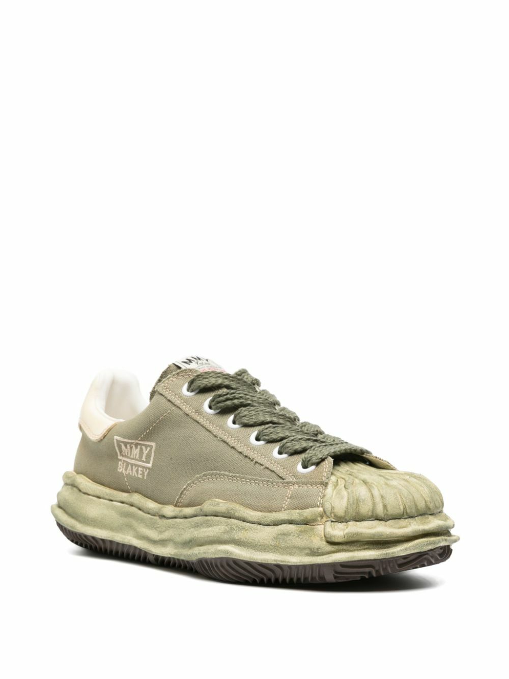 ☆Odyssey x Maison Mihara Yasuhiro Blakey Keyring Green☆ Maison MIHARA YASUHIRO Green Blakey Logo-Print Sneakers