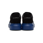 Alexander McQueen SSENSE Exclusive Black and Blue Suede Oversized Sneakers