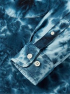 Corridor - Camp-Collar Tie-Dyed Lyocell Shirt - Blue