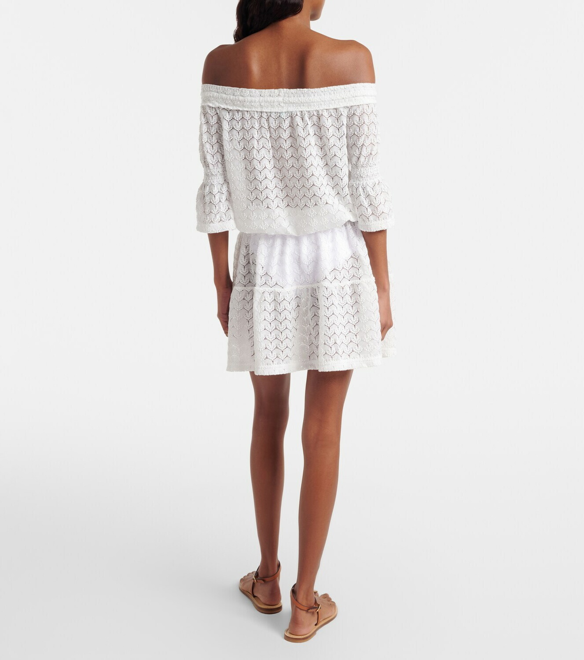 Melissa Odabash Flo crochet cotton and linen minidress
