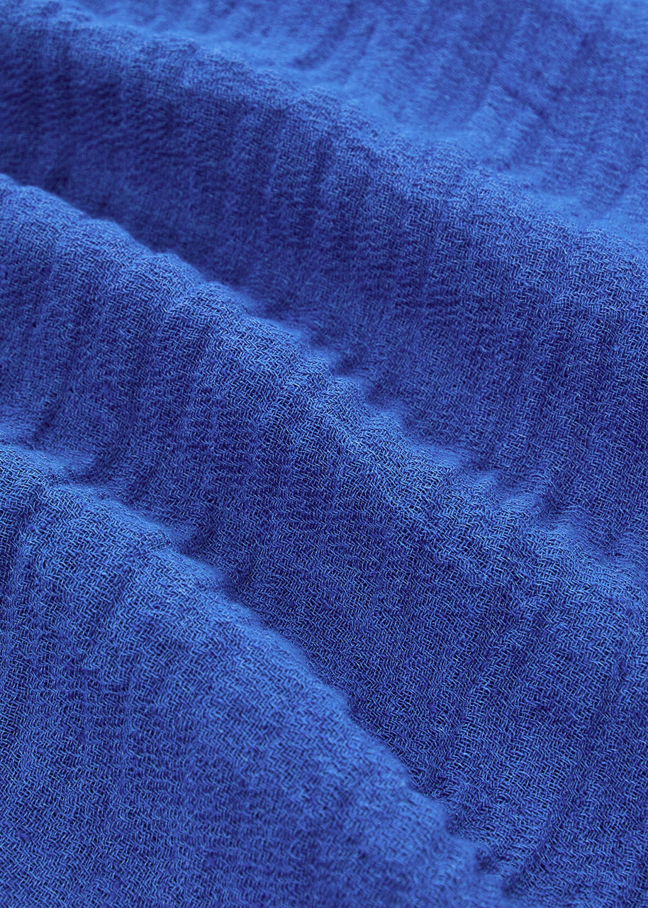 Lisa Marie Fernandez V-neck Linen-blend Tunic Blue