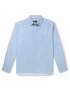 A.P.C. - Logo-Print Striped Cotton Shirt - Blue