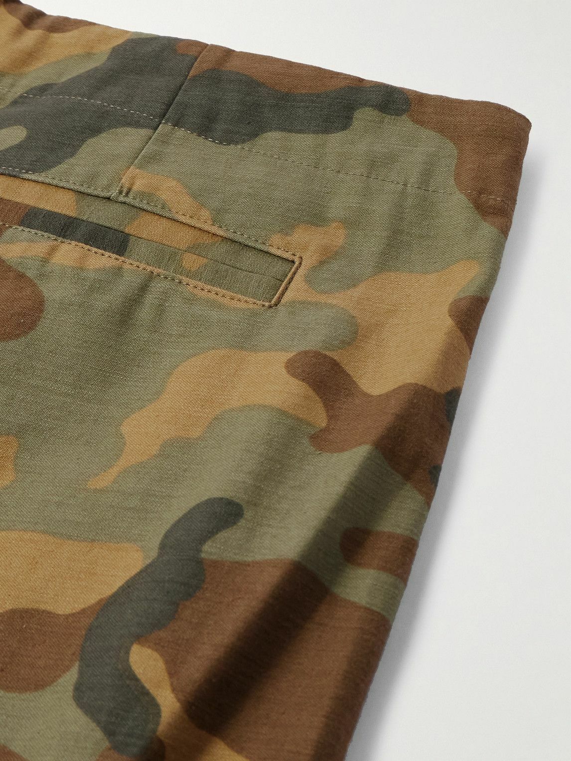Greg Lauren - Wide-Leg Camouflage Cotton Cargo Trousers - Brown