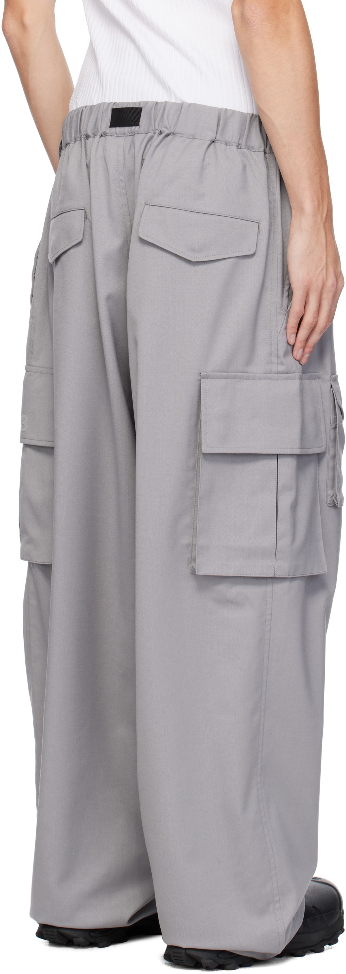 Y-3 REFINED WOOL CARGO PANTS