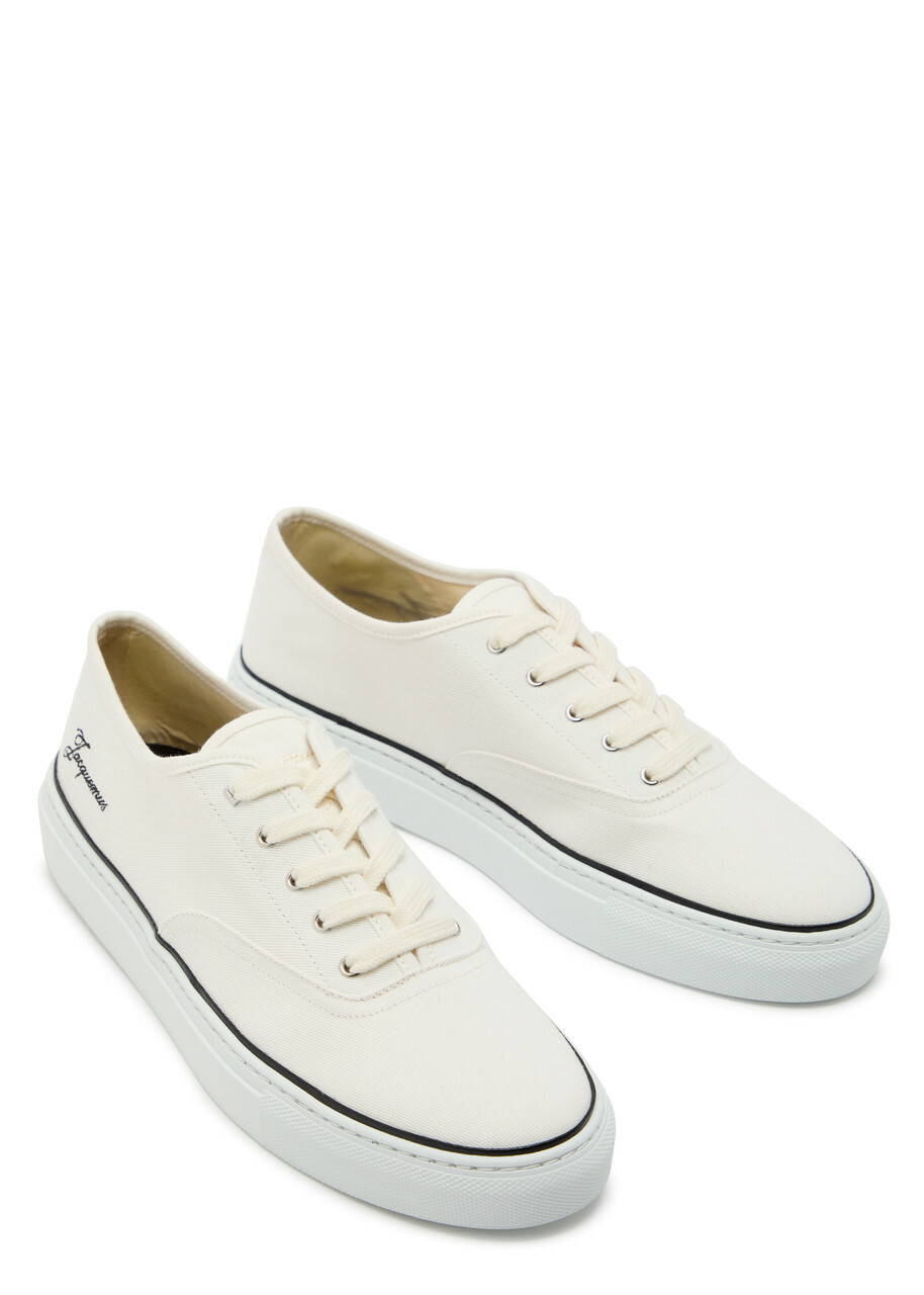 Jacquemus Les Fefe Logo-embroidered Canvas Sneakers White