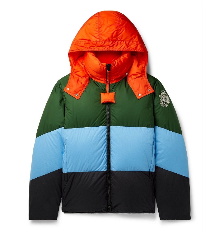 Photo: Moncler Genius - 1 Moncler JW Anderson Bickling Colour-Block Quilted Shell Hooded Down Jacket - Multi