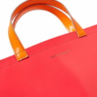 Comme des Garçons Super Fluro Leather Tote Bag in Pink/Yellow