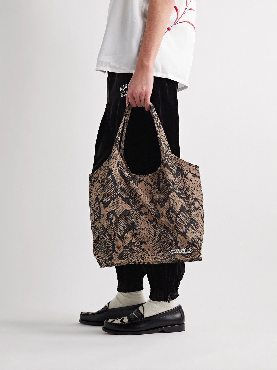 Wacko Maria - Packable Snake-Print Shell Tote Bag Wacko Maria