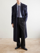 SAINT LAURENT - Double-Breasted Wool-Blend Coat - Blue