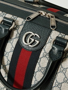 GUCCI - Leather- and Webbing-Trimmed Monogrammed Supreme Coated-Canvas Duffle Bag