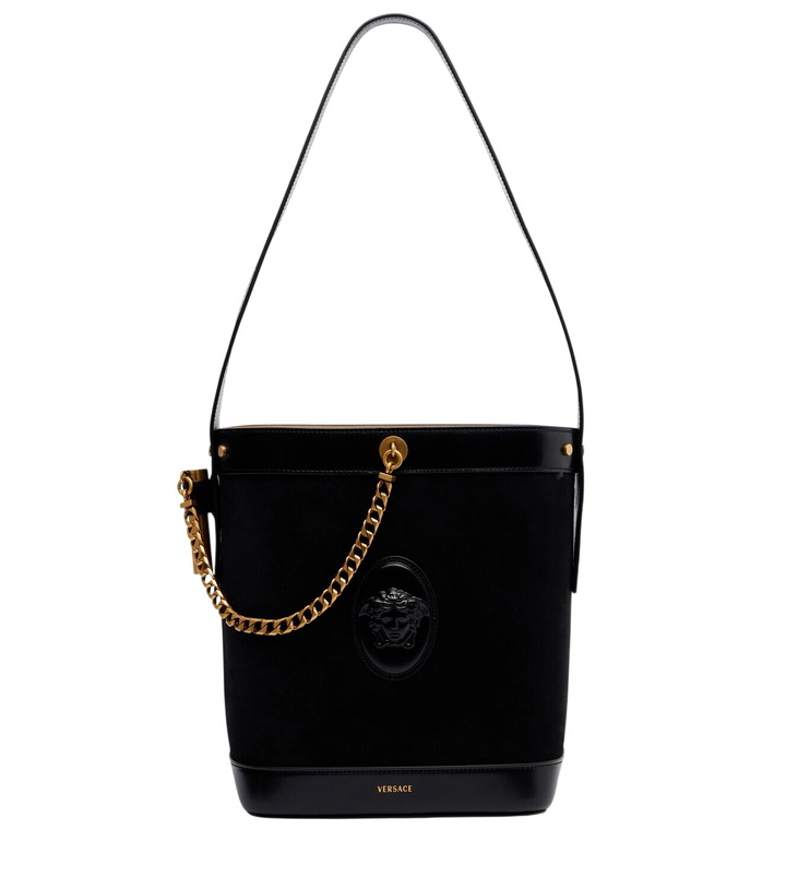 Photo: Versace La Medusa suede shoulder bag