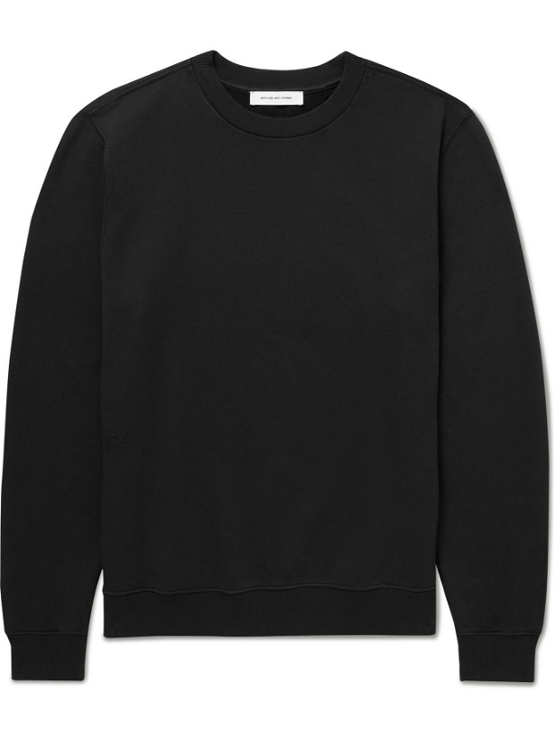 Photo: Applied Art Forms - NM1-1 Logo-Embroidered Cotton-Jersey Sweatshirt - Black