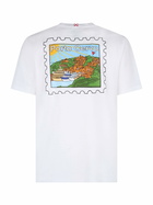 MC2 Saint Barth Man Cotton T-shirt With Porto Cervo Postcard Front And Back Print | Alessandro Enriquez Special Edition