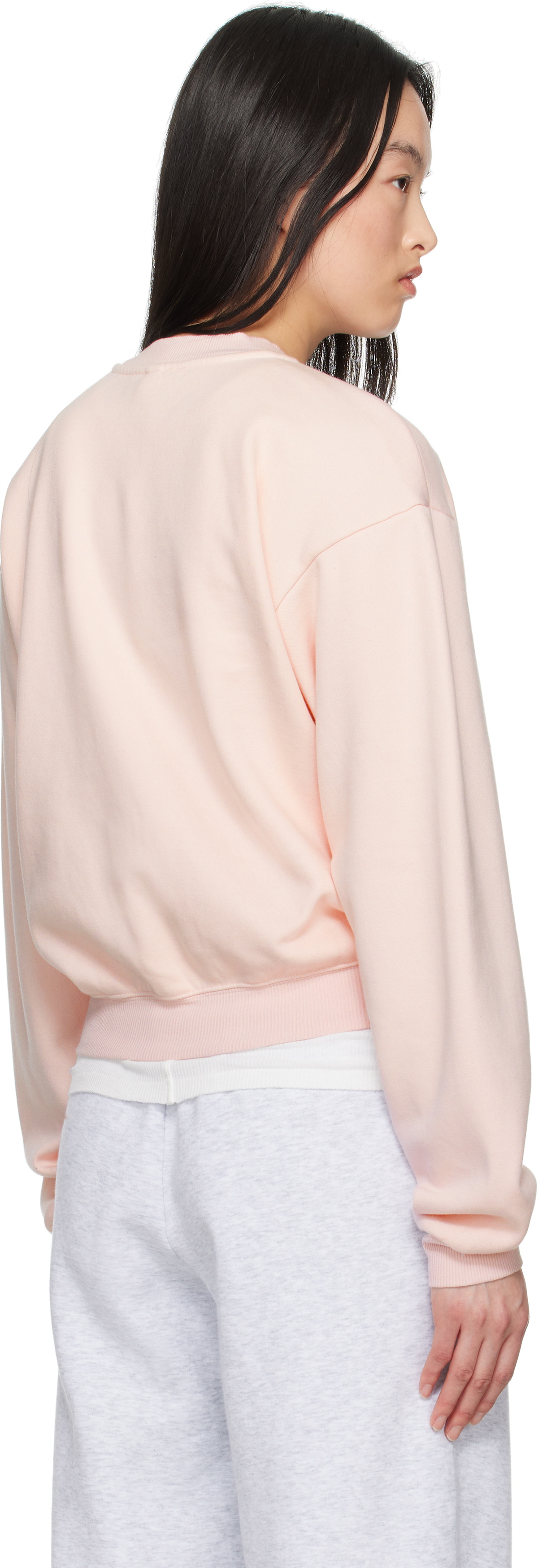SKIMS Pink Cotton Fleece Classic Crewneck Sweatshirt