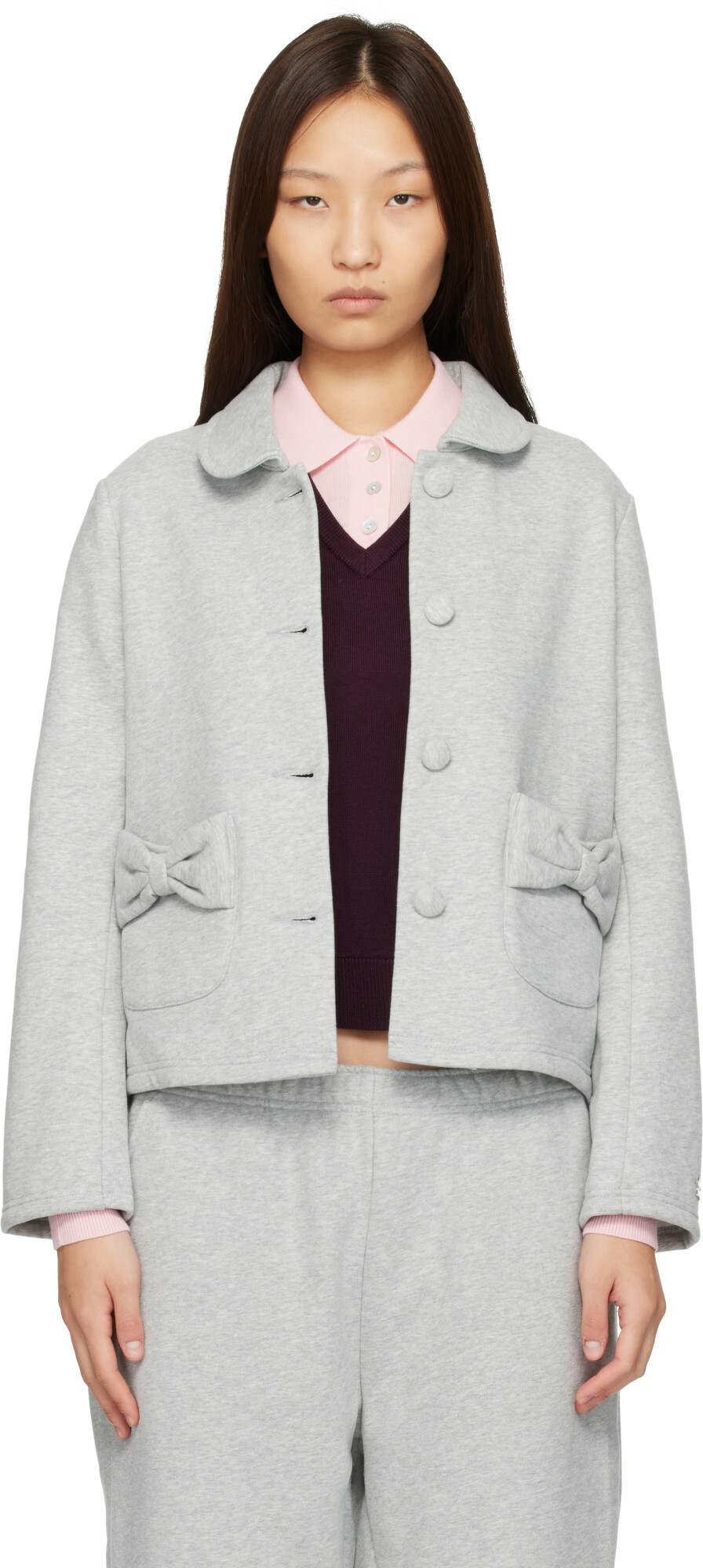 Sandy Liang Gray Knoll Jacket