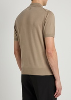 Canali Knit Polo Shirt Stone