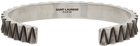 Saint Laurent Silver Textured Cuff Bracelet
