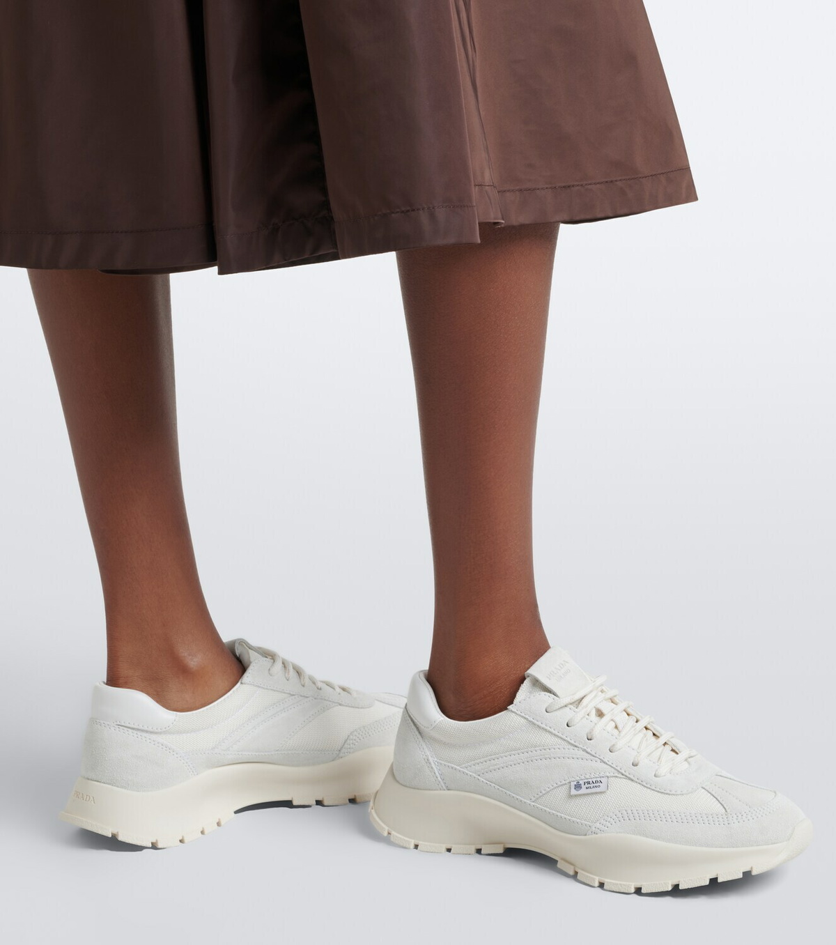 Prada Suede-trimmed sneakers