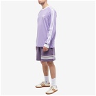 Adidas Men's Long Sleeve 3-Stripes T-Shirt in Magic Lilac