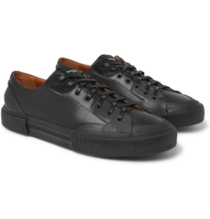 Photo: Givenchy - Leather and Suede Sneakers - Black