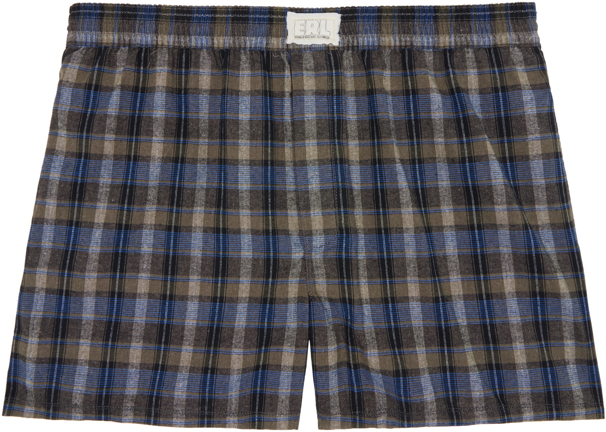 ERL Gray & Navy Plaid Boxer Shorts