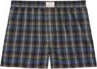 ERL Gray & Navy Plaid Boxer Shorts
