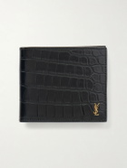SAINT LAURENT - Croc-Effect Leather Wallet