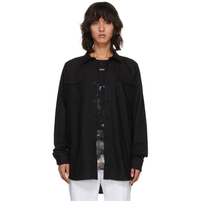 Photo: Off-White Black Denim Firetape Shirt