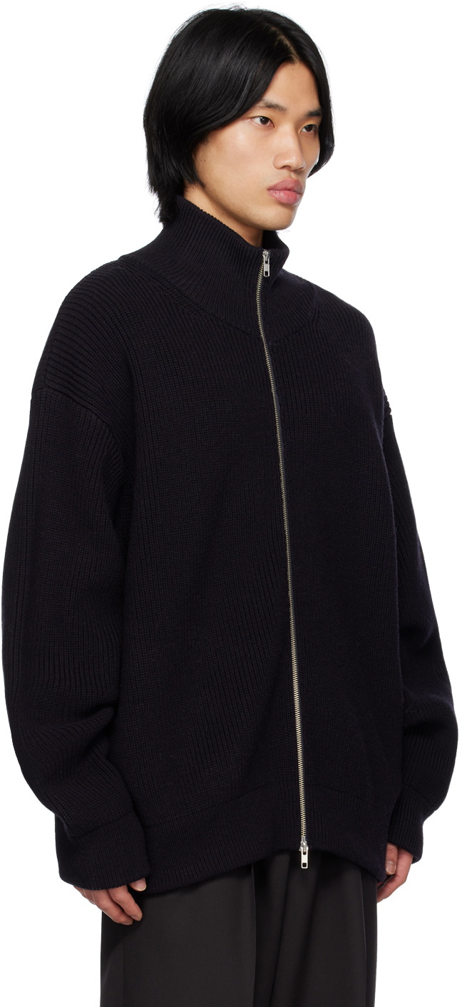 stein Navy Ribbed Track Jacket
